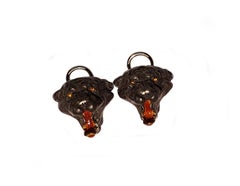 Orecchini "Pasu" di Karl Wunderlich Oro, Argento, Granato Mandarino, Smalto