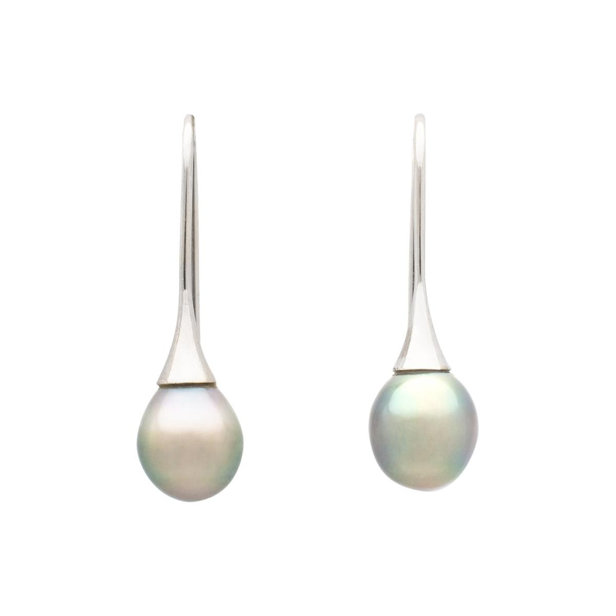 Earrings Pearl Drop White Gold For Sale