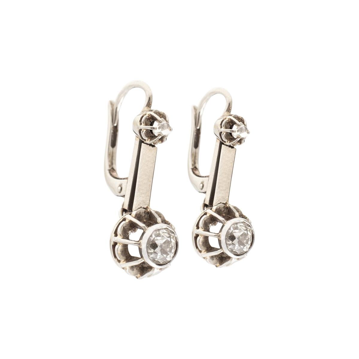 Emerald Diamond Pendant Earrings at 1stDibs