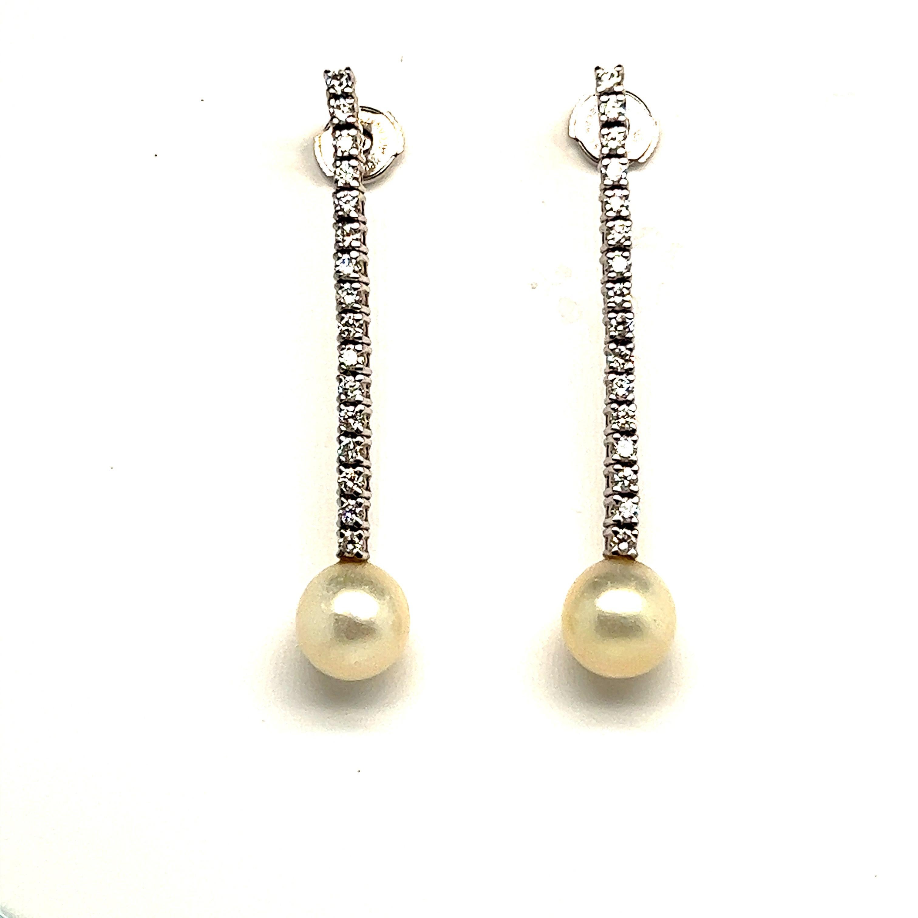 Art Deco Earrings Pendant Mother of Pearl Diamonds 1.6 Carats White Gold 18 Karat For Sale