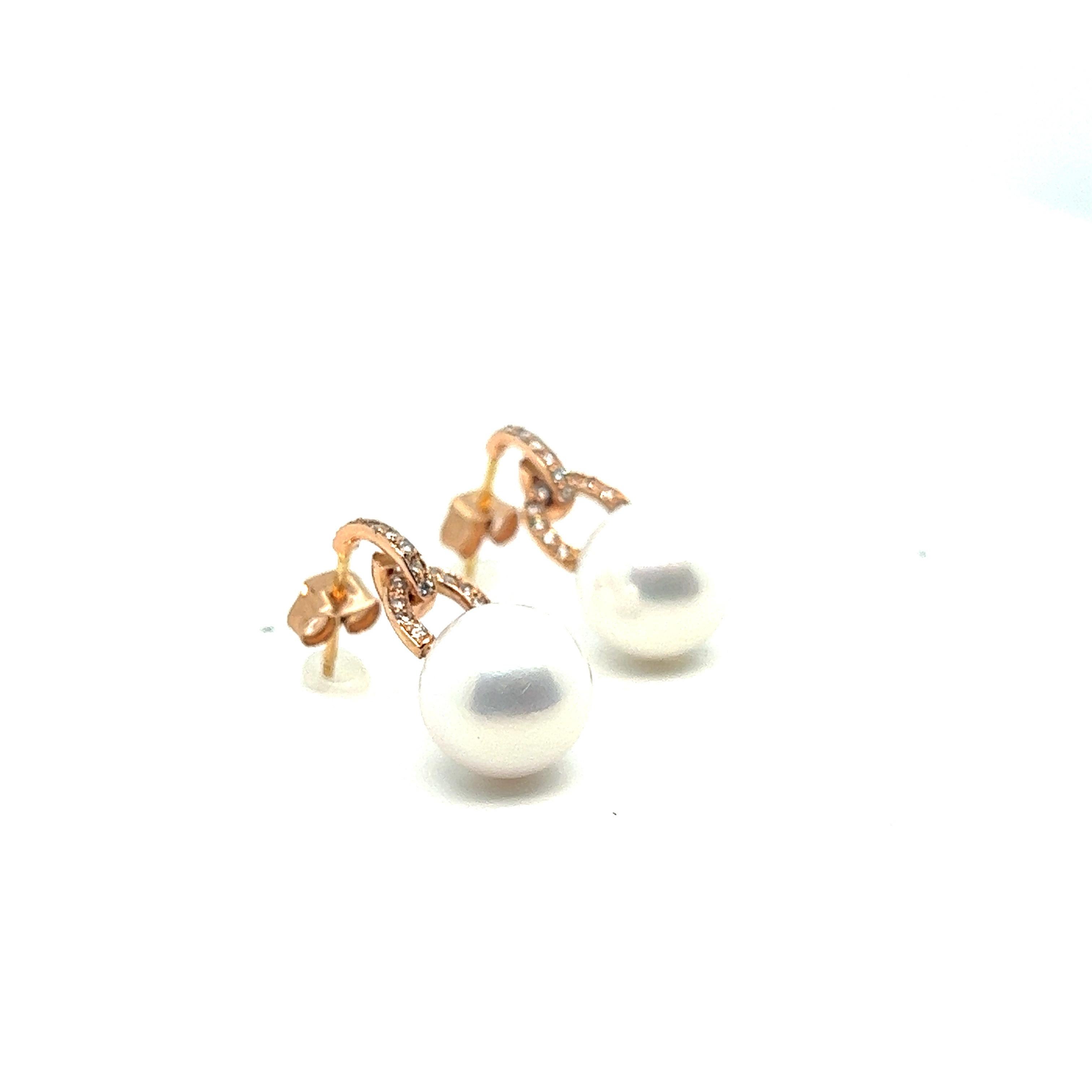 Brilliant Cut Earrings Pendants Gold Beads Diamonds Rose Gold For Sale
