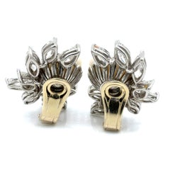 Earrings - Platinum 18K White Gold 10.00 CTW Marquise Diamond & 14.8mm South Sea
