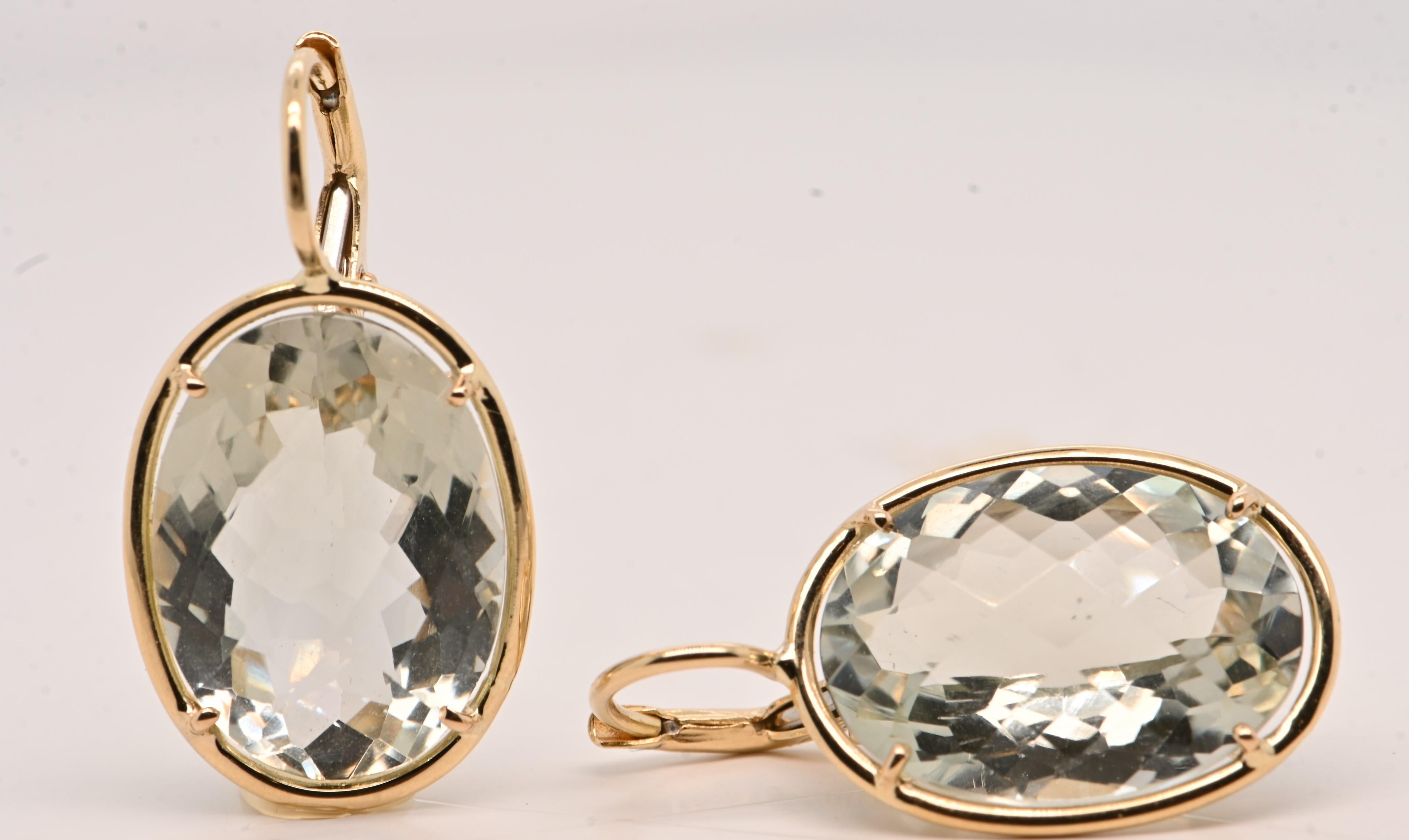 Ohrringe Prasolit Gelbgold 18 Karat Damen