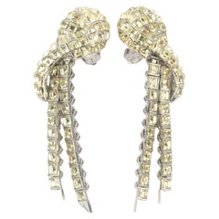 Vintage Earrings rhinestones 1950s