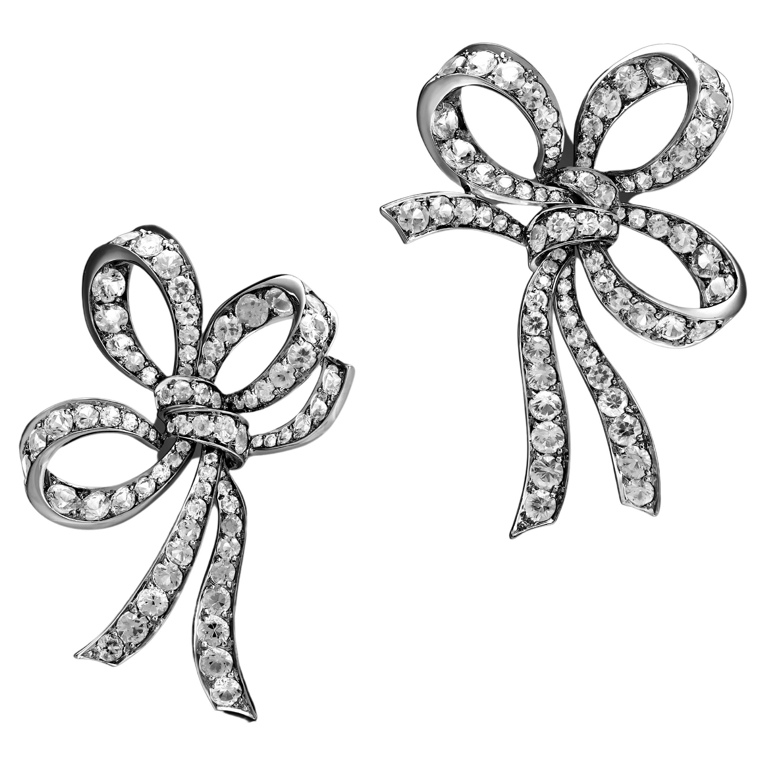 Earrings Sage Fantaisie Diamonds / Black Rhodium / 4.6 Carats, DE/VVS Diamonds For Sale