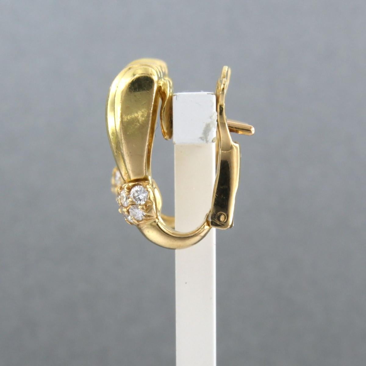 Women's Earrings set with brilliant cut diamonds up to 0.50ct 18k yellow gold For Sale