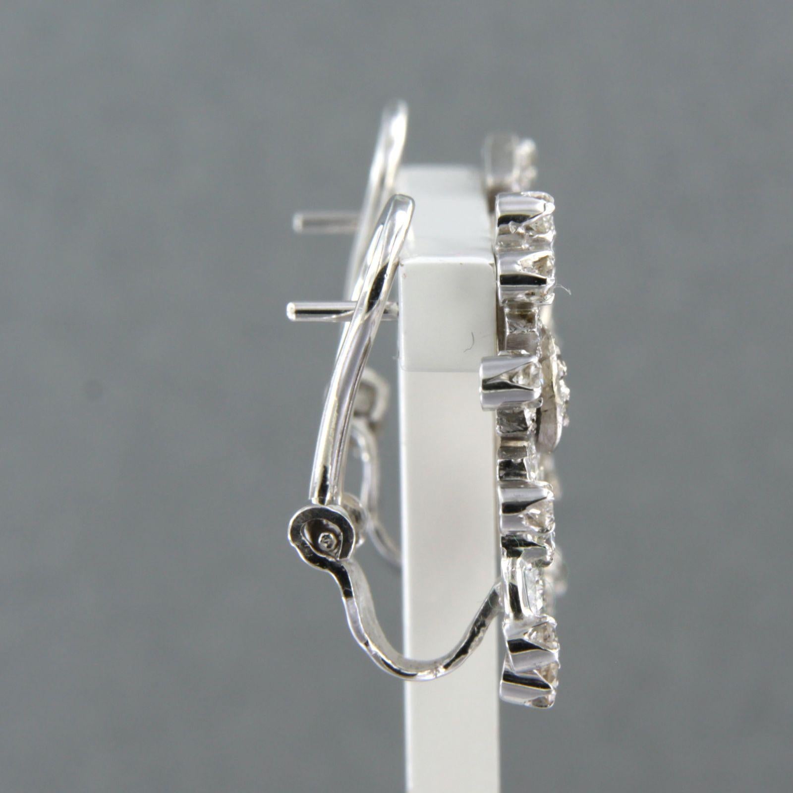 Earrings set with diamonds 14k white gold For Sale 1