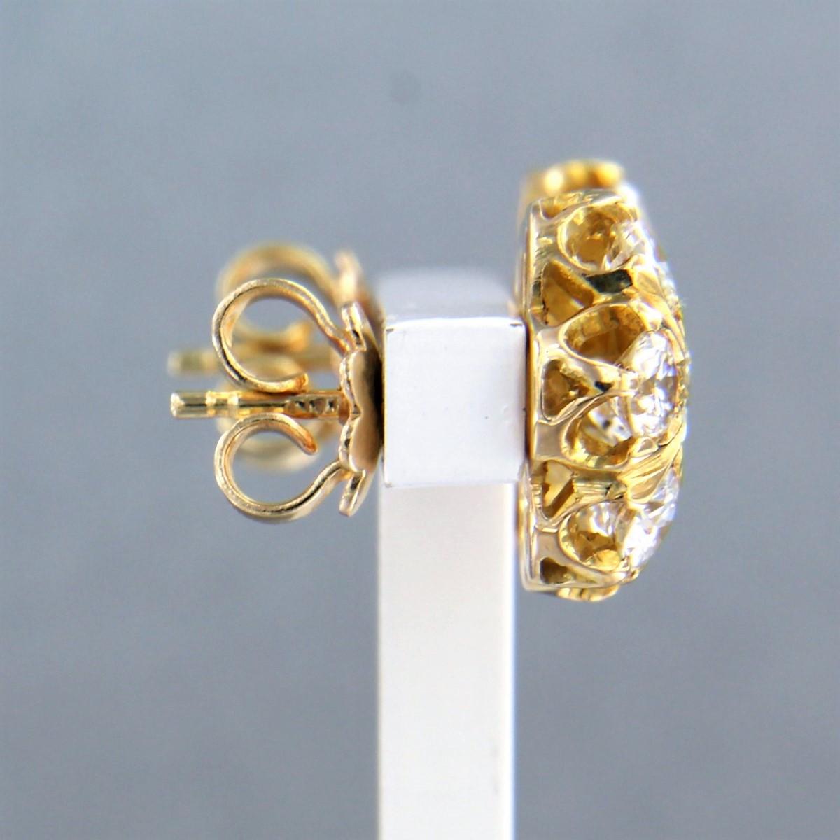 Women's Earrings set with diamonds 14k yellow gold 