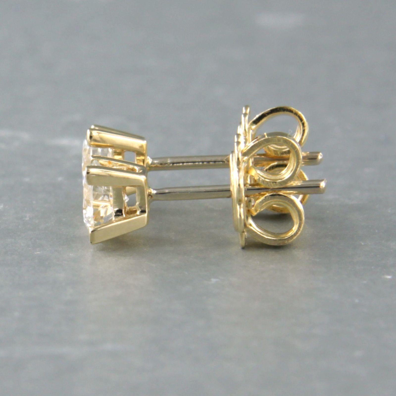 Women's Earrings set with diamonds 14k yellow gold For Sale