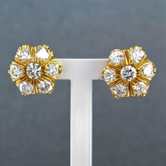 Earrings set with diamonds 14k yellow gold 