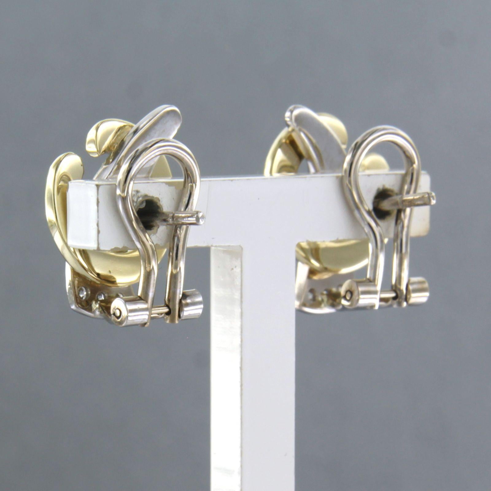 Ohrringe mit Diamanten besetzt 14kt Bicolor Gold Damen im Angebot