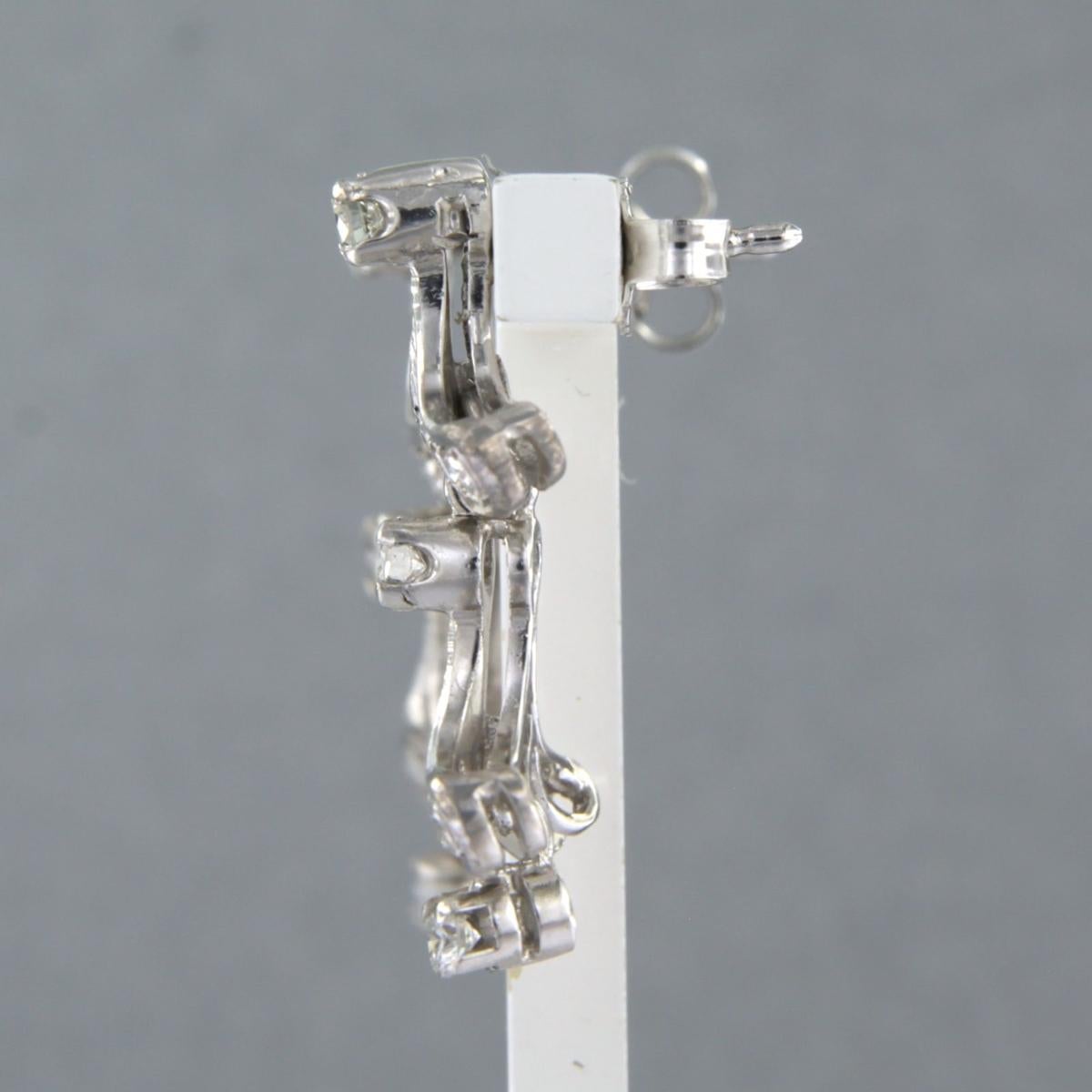 Women's Earrings set with diamonds 18k white gold For Sale