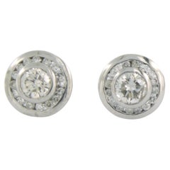 Earrings set with diamonds 18k white gold