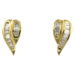 Boucles d'oreilles serties de diamants Or jaune 18k