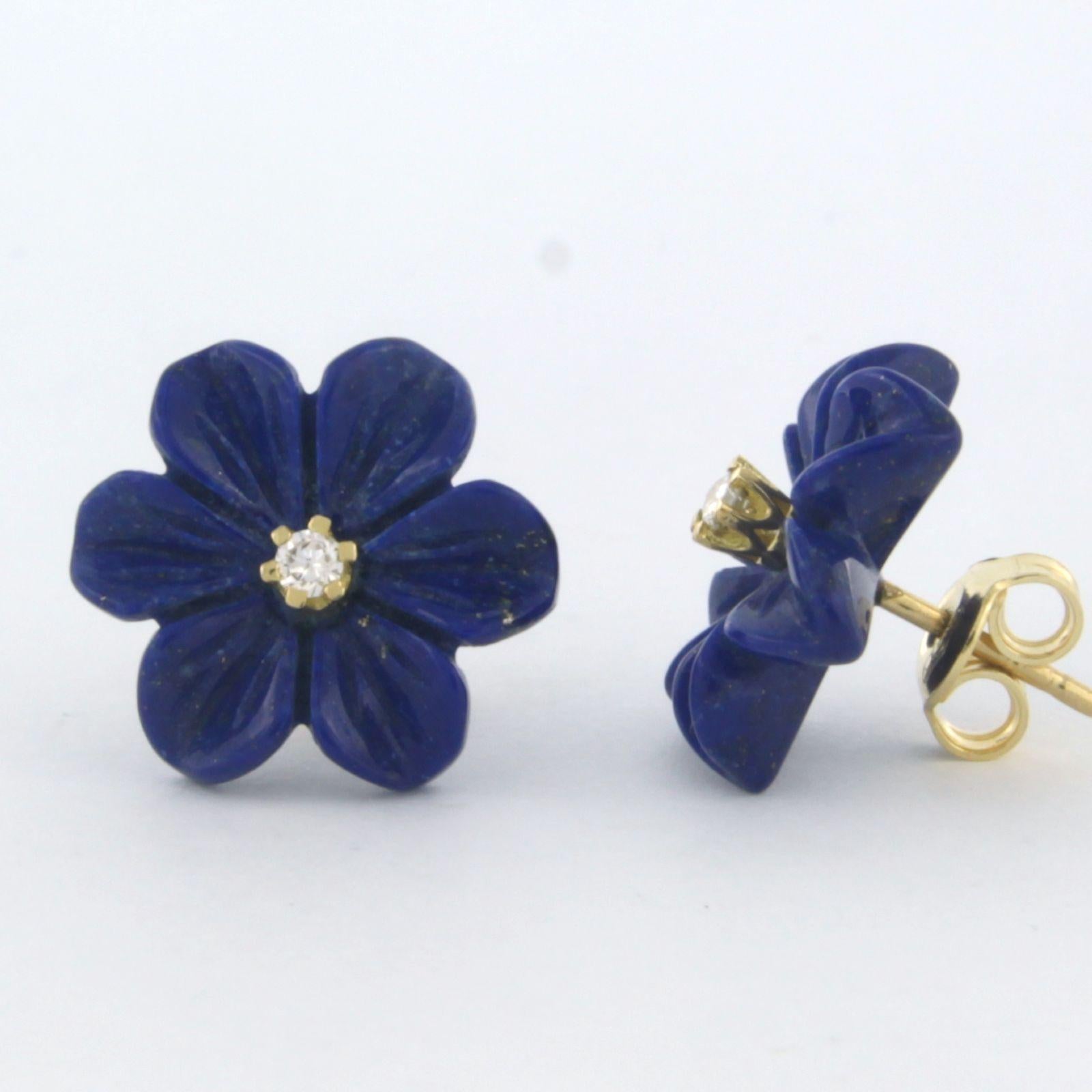 Ohrringe mit Lapislazuli und Diamanten besetzt 18k Gelbgold (Moderne)