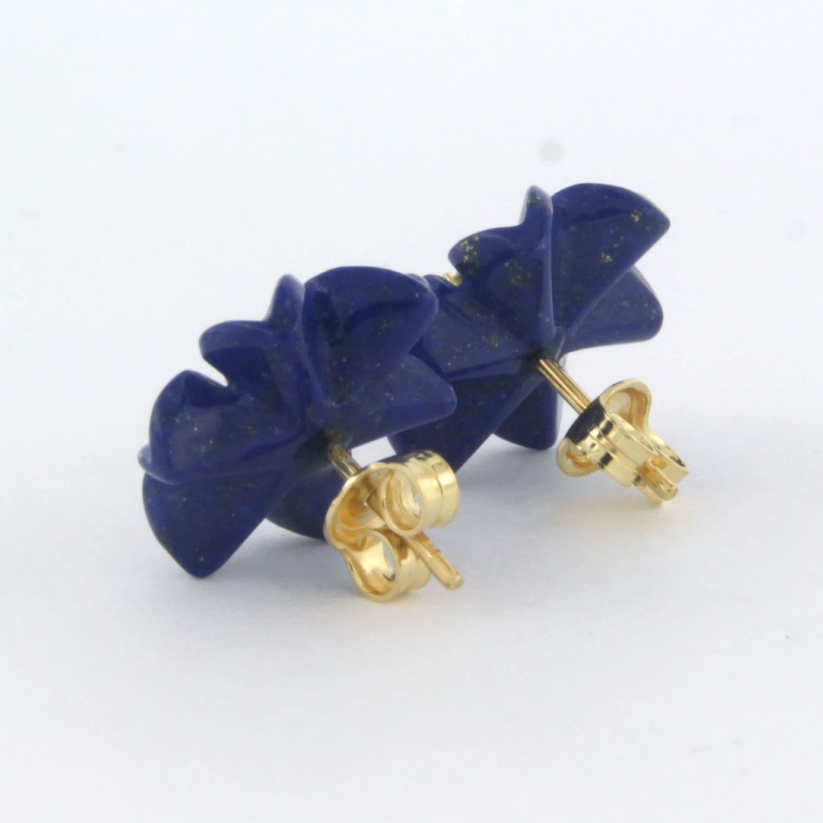 Ohrringe mit Lapislazuli und Diamanten besetzt 18k Gelbgold im Zustand „Neu“ in The Hague, ZH