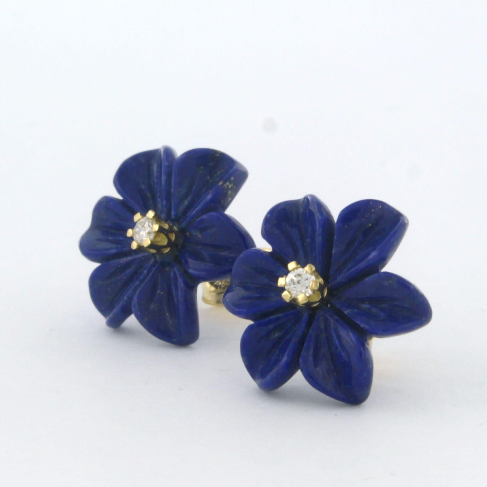 Ohrringe mit Lapislazuli und Diamanten besetzt 18k Gelbgold Damen