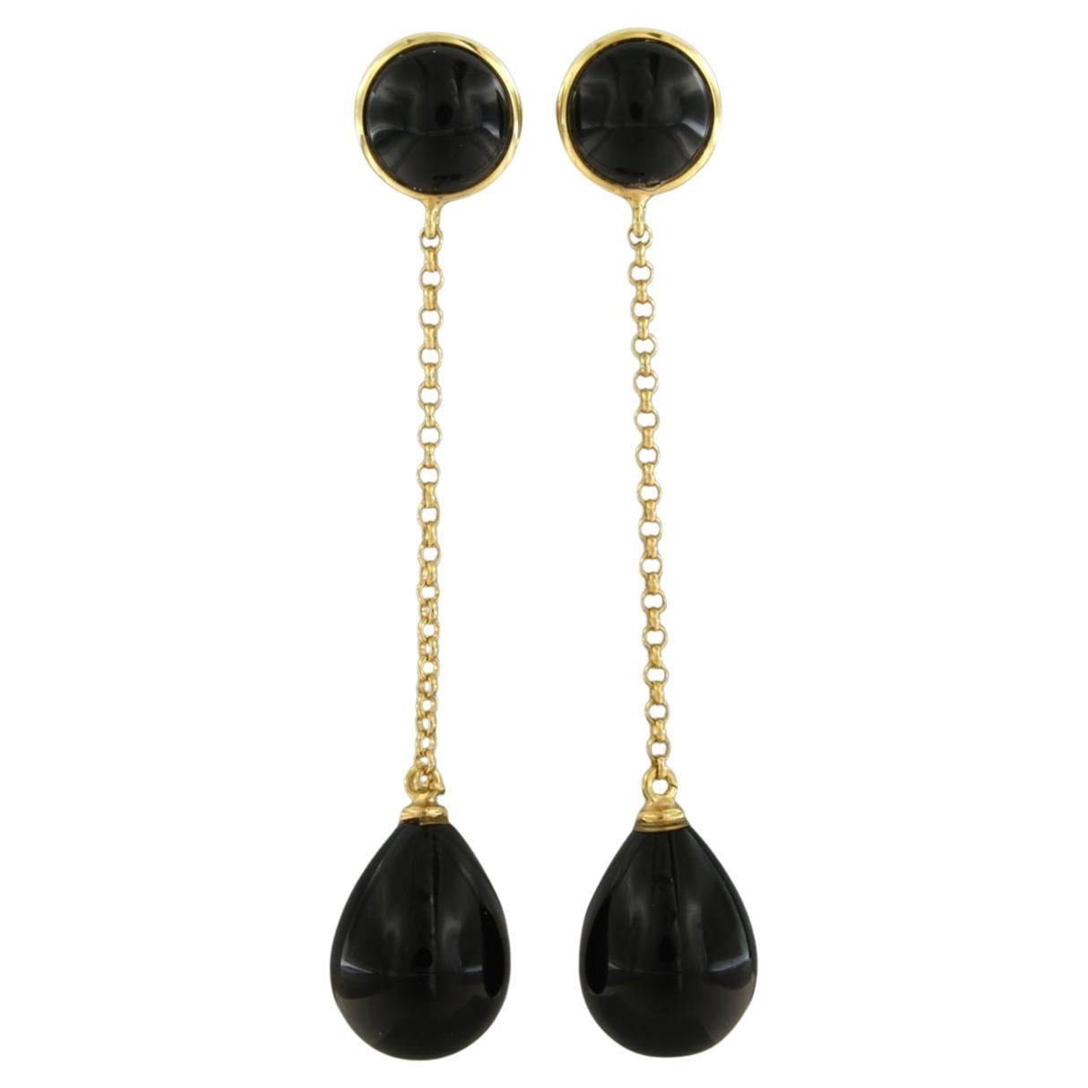 Multicolor - Golden Plated Onyx Stone Earrings main image 0