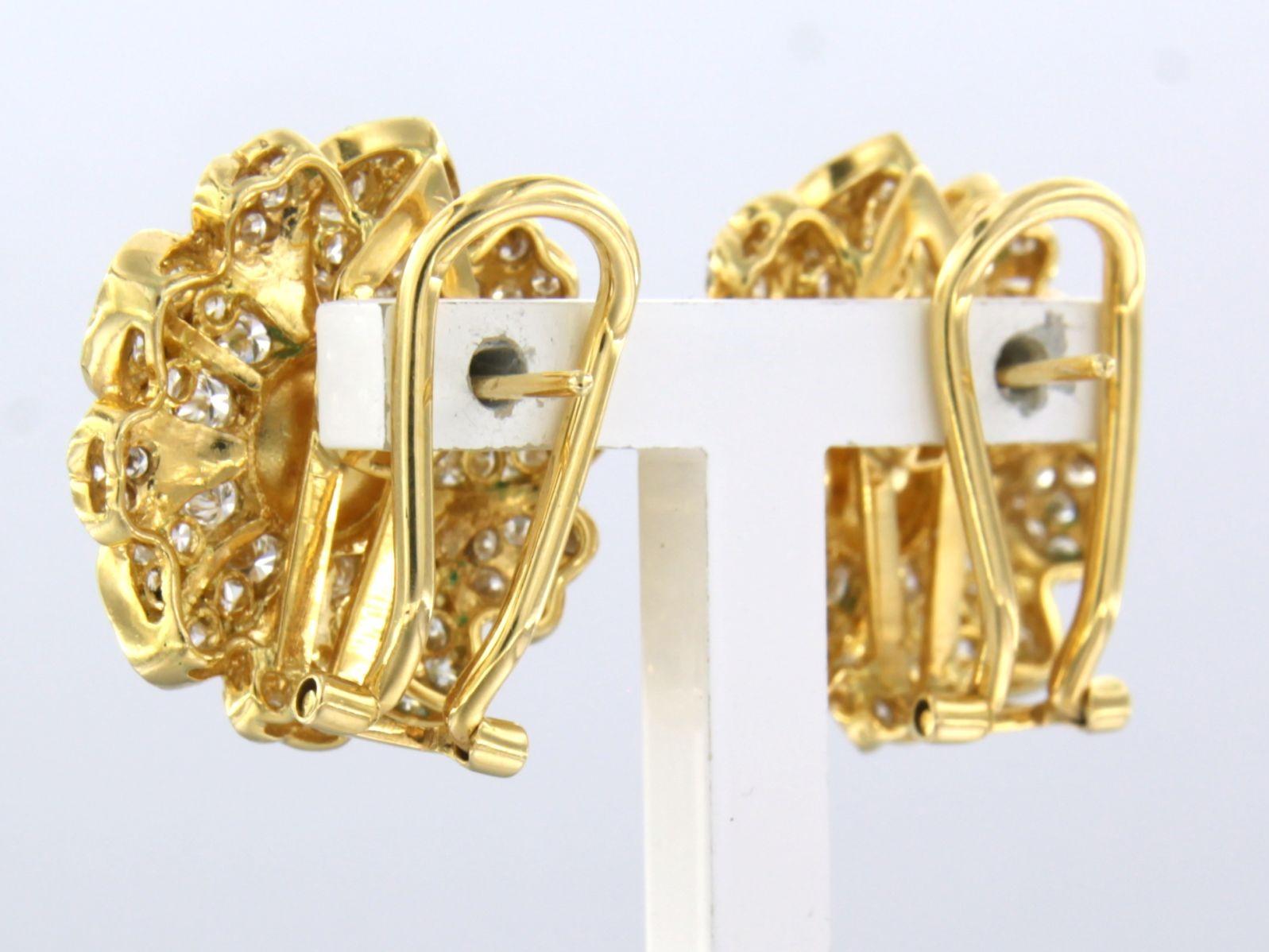 Earrings set with pearl and diamonds 18k yellow gold In Good Condition In The Hague, ZH