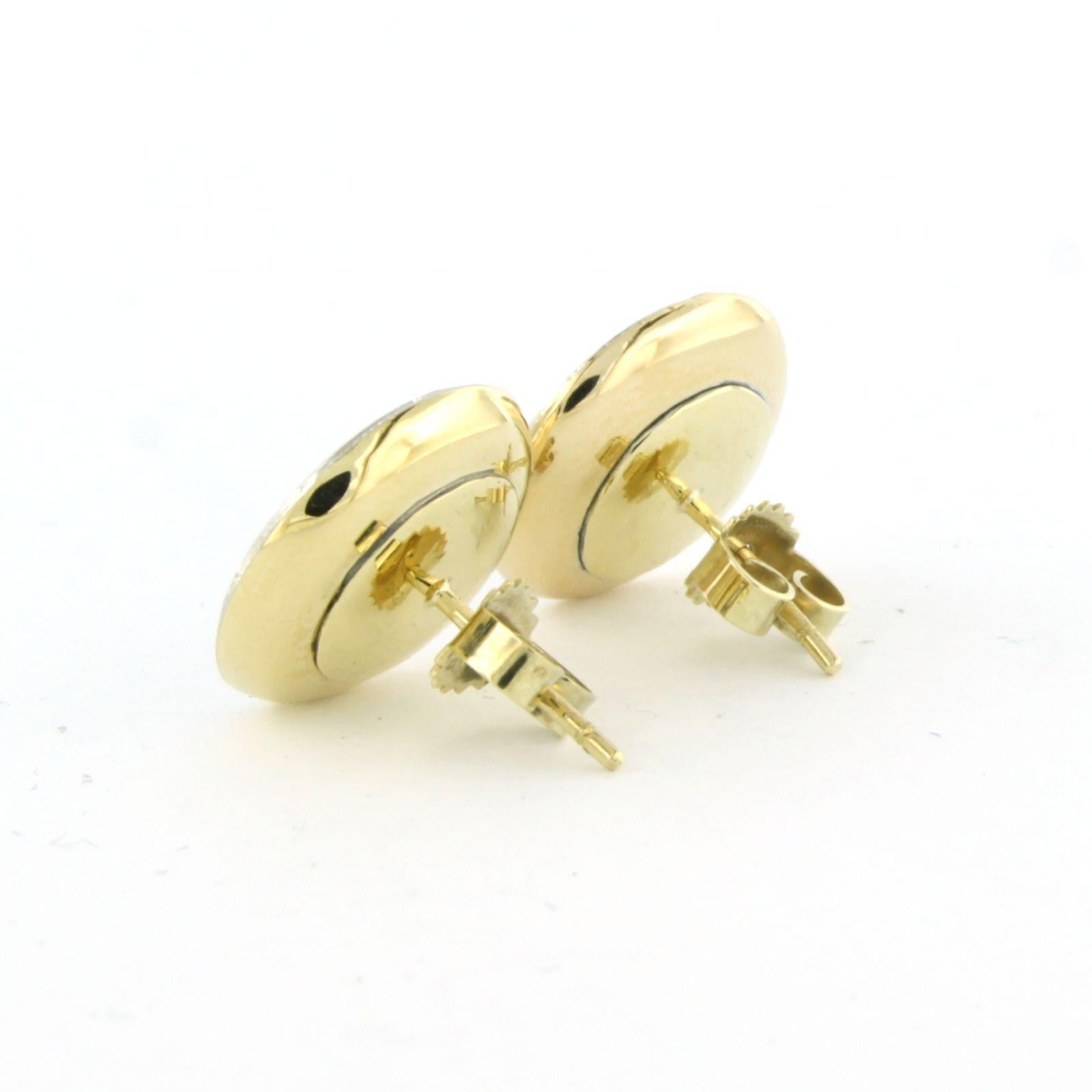 Modern Earrings set with pearl and mother-of-pearl 14k yellow gold For Sale