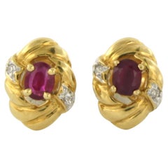 Ohrringe mit Rubin und Diamanten besetzt 18k Bicolor Gold