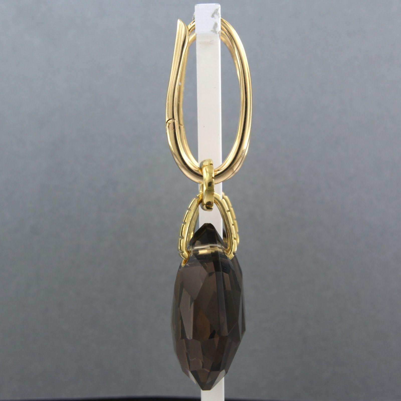 Earrings set with smoky quartz 18k yellow gold For Sale 1