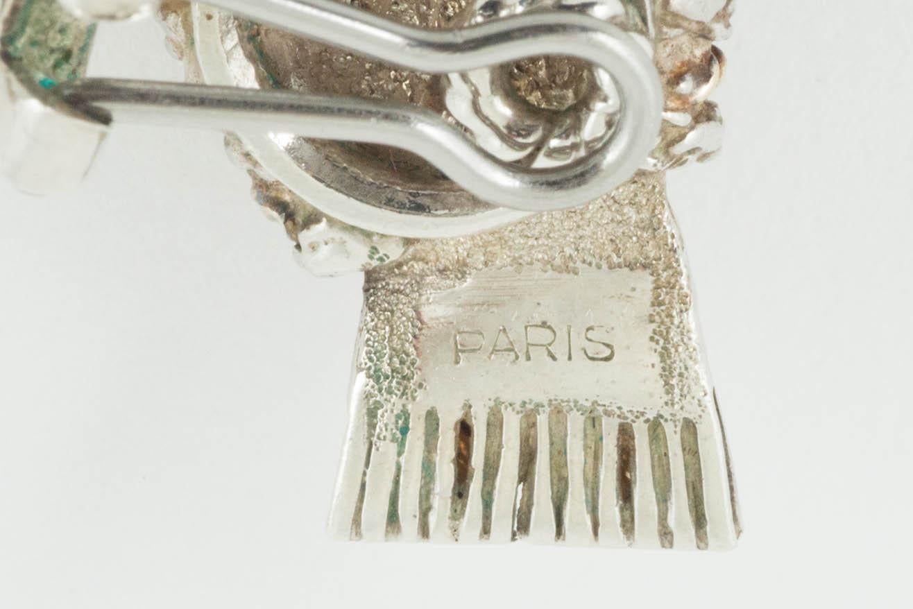 Vintage Hermès of Paris Tied Ribbon Brooch in Silver & 18 Karat Gold, circa 1960 For Sale 1