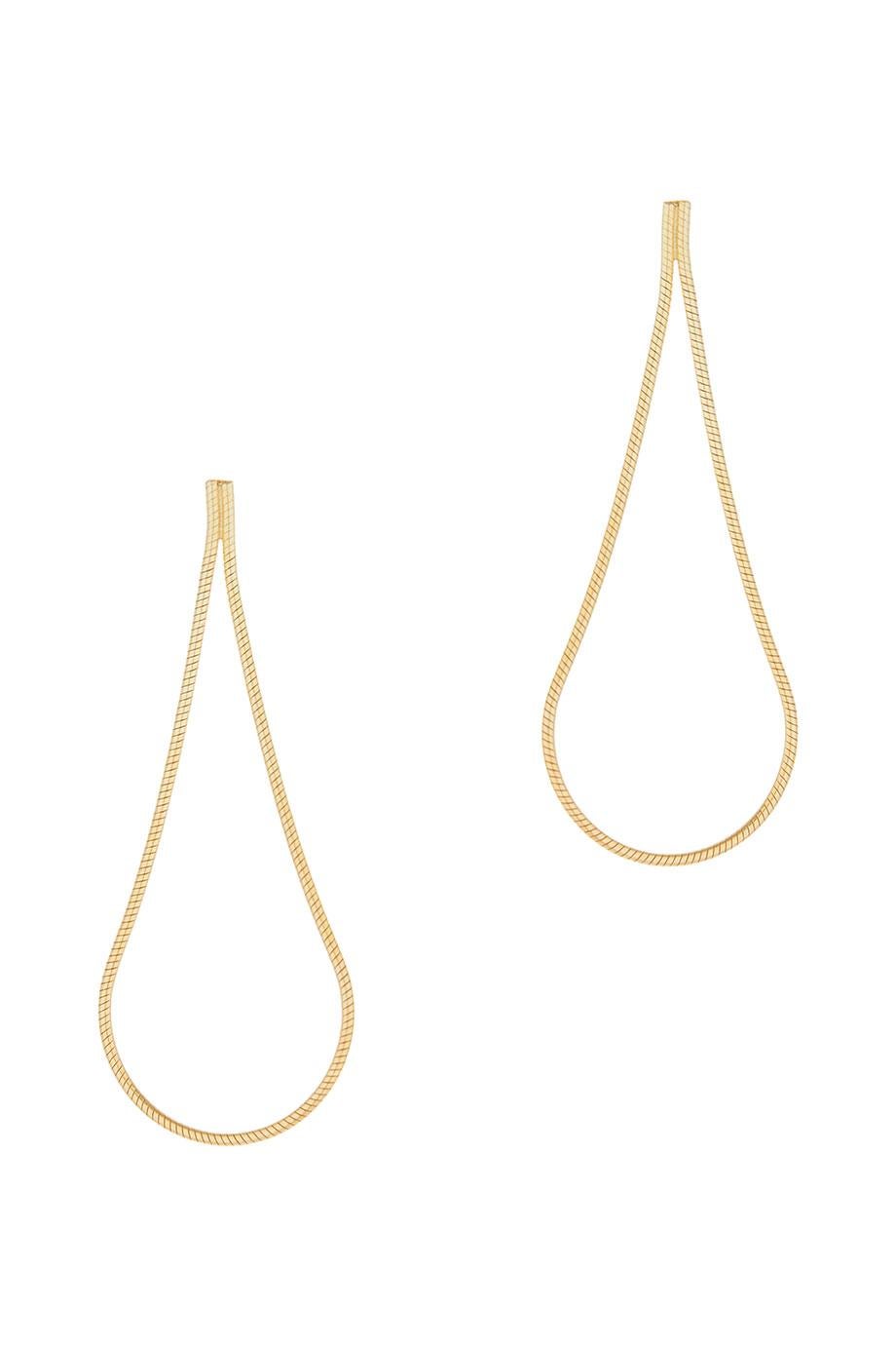 Earrings Smart Long Drops Snake Chain 18 Karat Gold-Plated Silver Greek Jewelry For Sale 8
