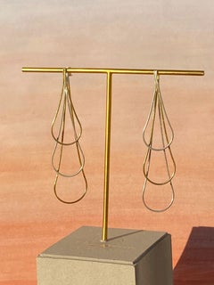 Earrings Smart Long Drops Snake Chain 18 Karat Gold-Plated Silver Greek Jewelry