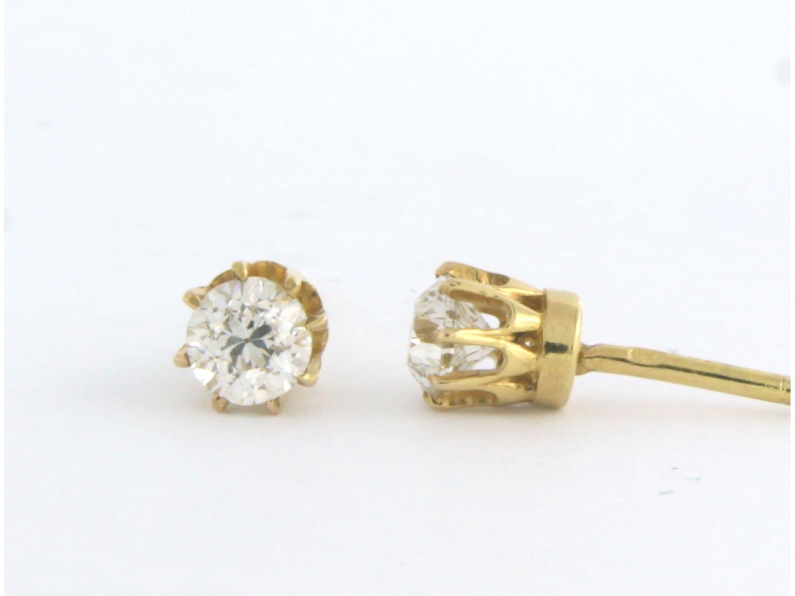 Modern Earrings studs diamonds 14k yellow gold For Sale