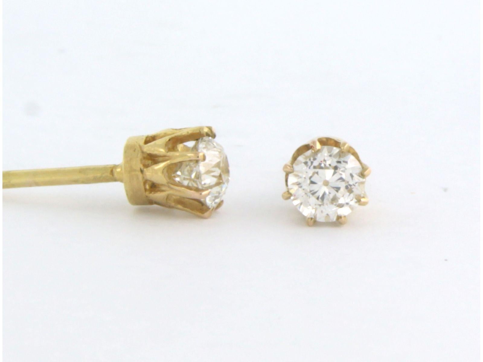Earrings studs diamonds 14k yellow gold For Sale 3