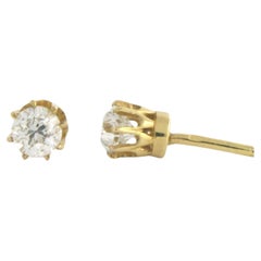 Antique Earrings studs diamonds 14k yellow gold