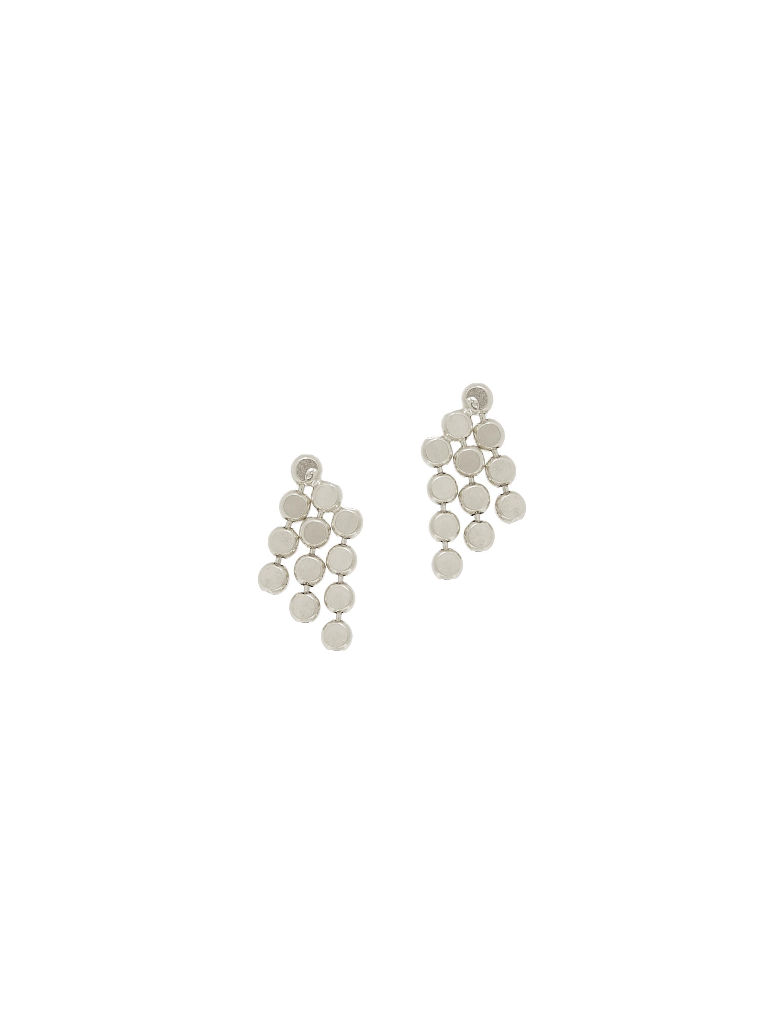 Contemporary Earrings Studs Round Chain Minimal Short 18K Gold-Plated Silver Greek Earrings For Sale