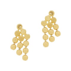 Earrings Studs Round Chain Minimal Short 18K Gold-Plated Silver Greek Earrings