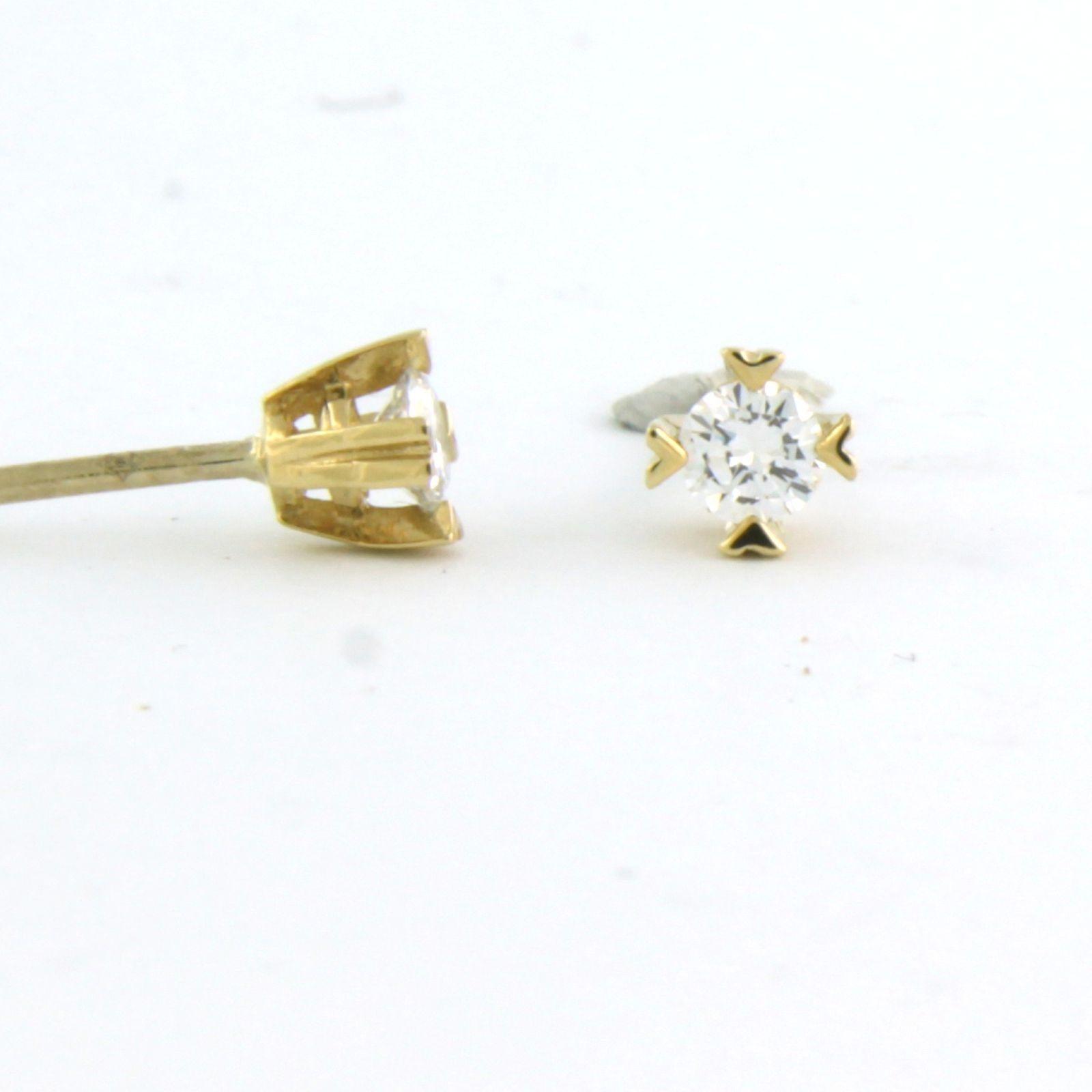 Modern Earrings studs set with brilliant cut diamonds 18k yellow gold For Sale
