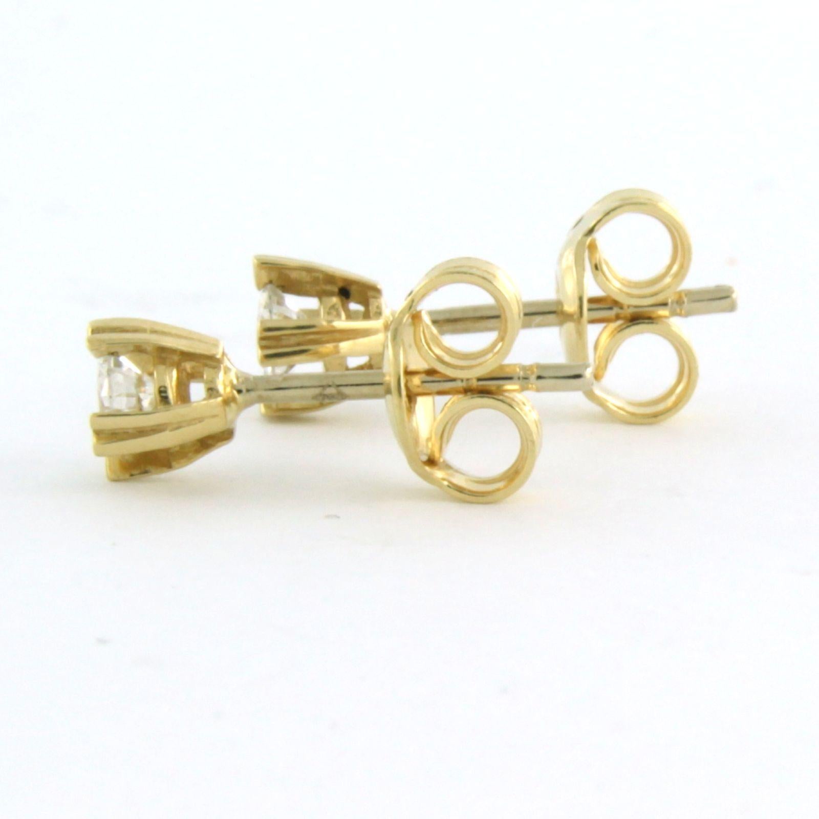 Earrings studs set with brilliant cut diamonds 18k yellow gold For Sale 1