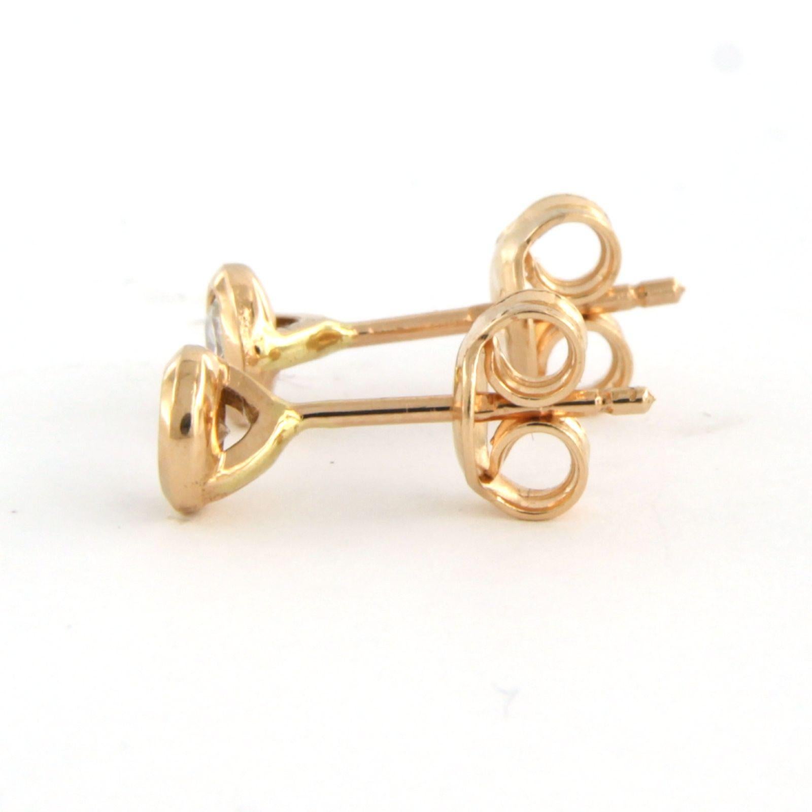 Earrings studs set with diamonds up to 0.30ct 18k pink gold For Sale 1