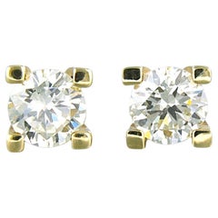 Boucles d'oreilles avec diamant taille brillant jusqu'à 1.90ct K/L VVS 2.4 grammes or 14k