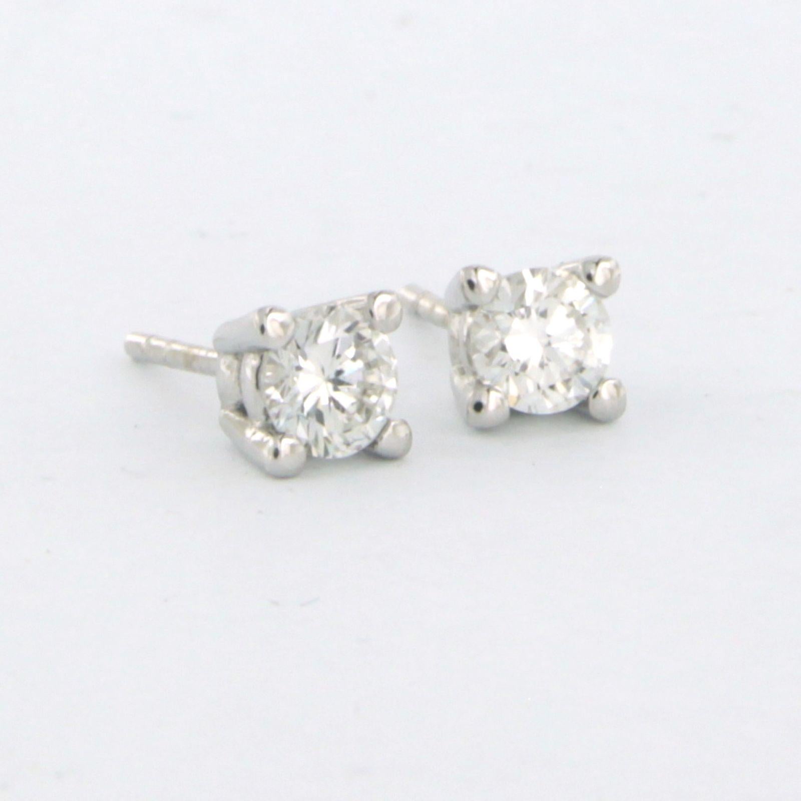 Earrings studs with brilliant cut diamonds up to 0.62ct 14k white gold (Brillantschliff) im Angebot