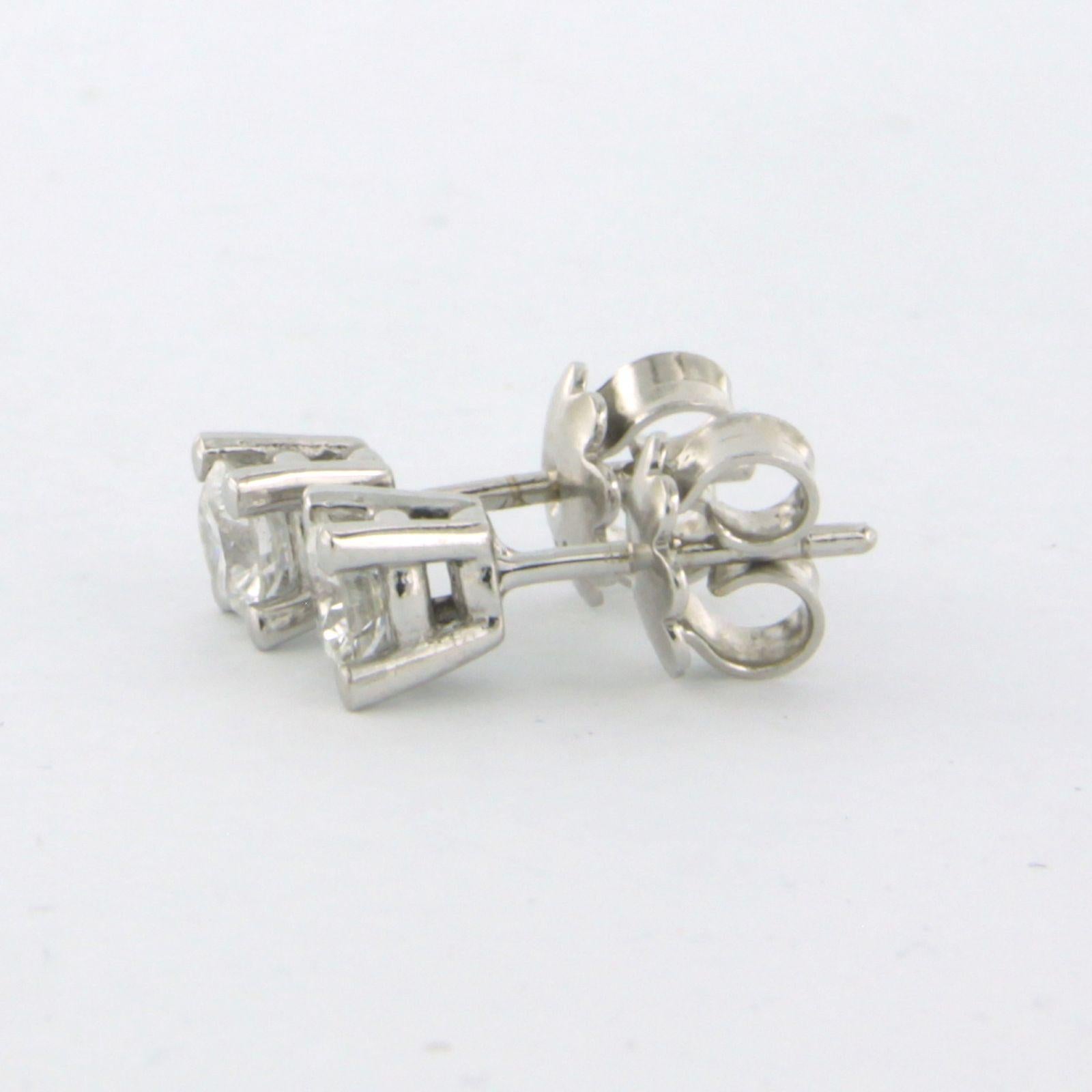 Earrings studs with brilliant cut diamonds up to 0.62ct 14k white gold Damen im Angebot