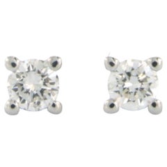 Earrings studs with brilliant cut diamonds up to 0.62ct 14k white gold