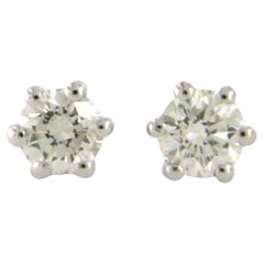 Boucles d'oreilles clous d'oreilles avec diamants taille brillant jusqu'à 0.72ct - 1.4 grammes - or 14k