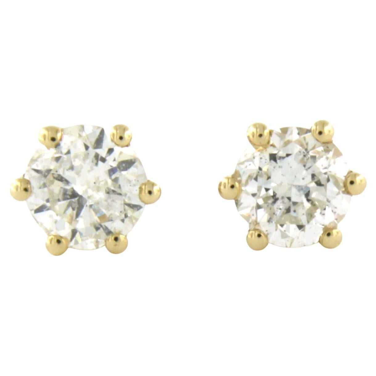 Ohrstecker mit Diamanten im Brillantschliff bis zu 1,44 Karat 14k Gelbgold