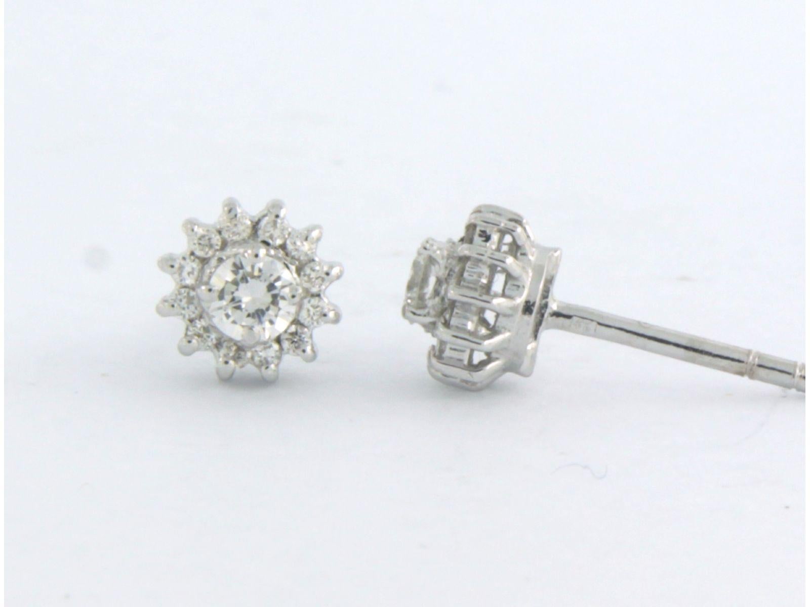 Brilliant Cut Earrings studs with diamonds 0.38ct 18k white gold For Sale