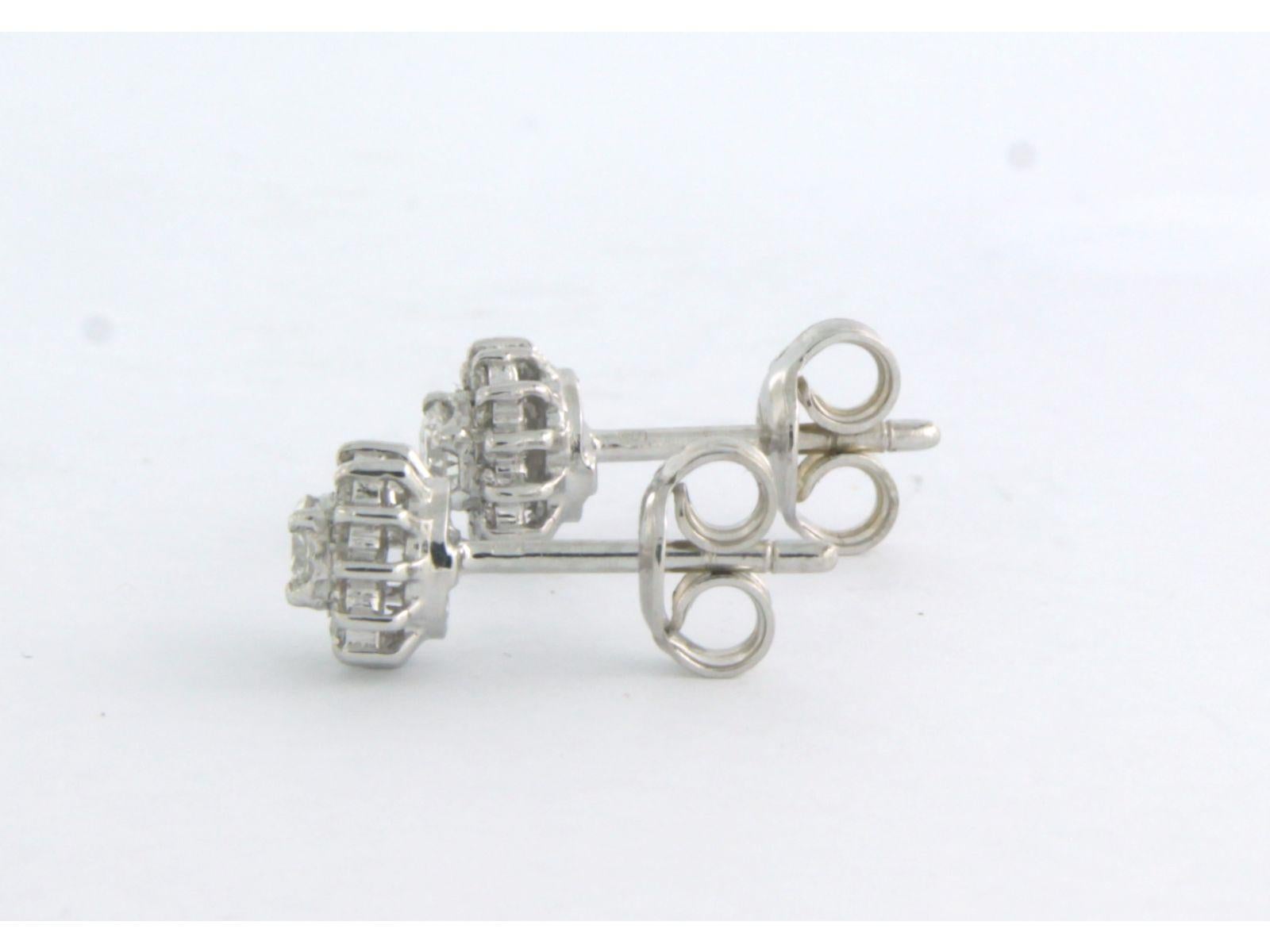 Earrings studs with diamonds 0.38ct 18k white gold For Sale 1