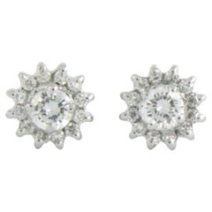 Earrings studs with diamonds 0.38ct 18k white gold