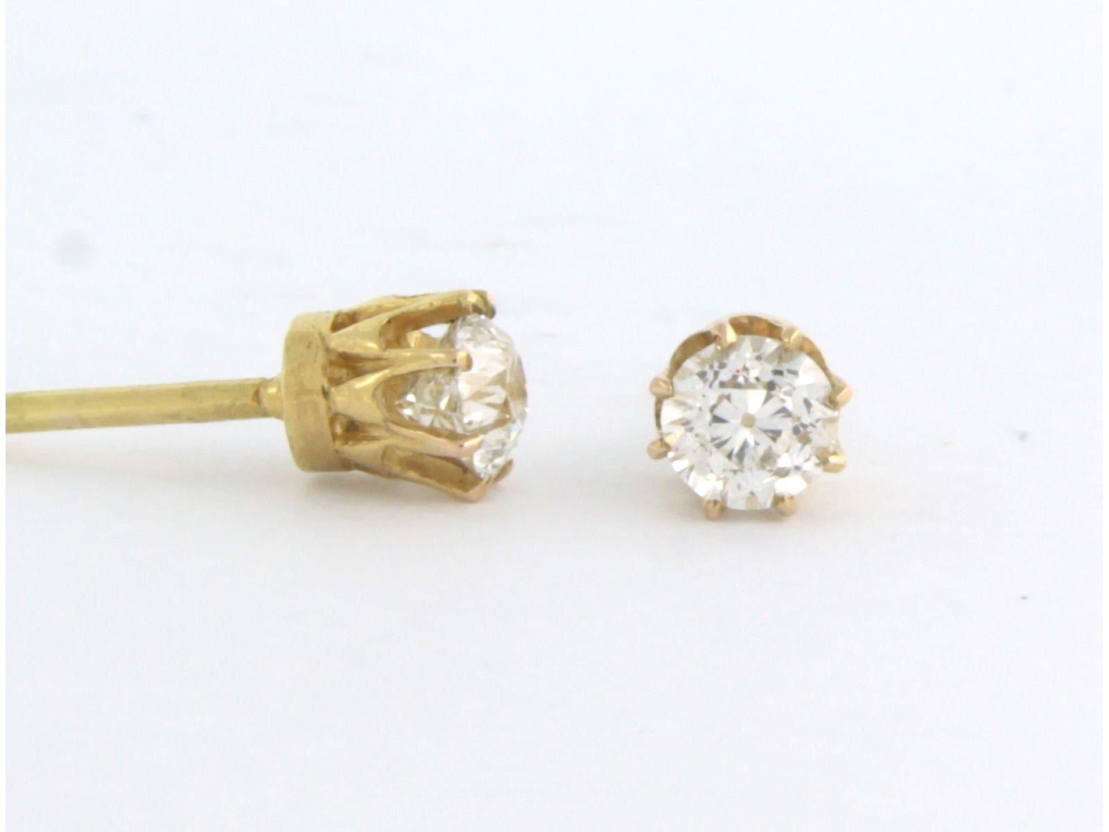Ohrstecker mit Diamanten im alten europäischen Schliff bis zu 0,76 Karat 14k Gelbgold (Alteuropäischer Schliff) im Angebot