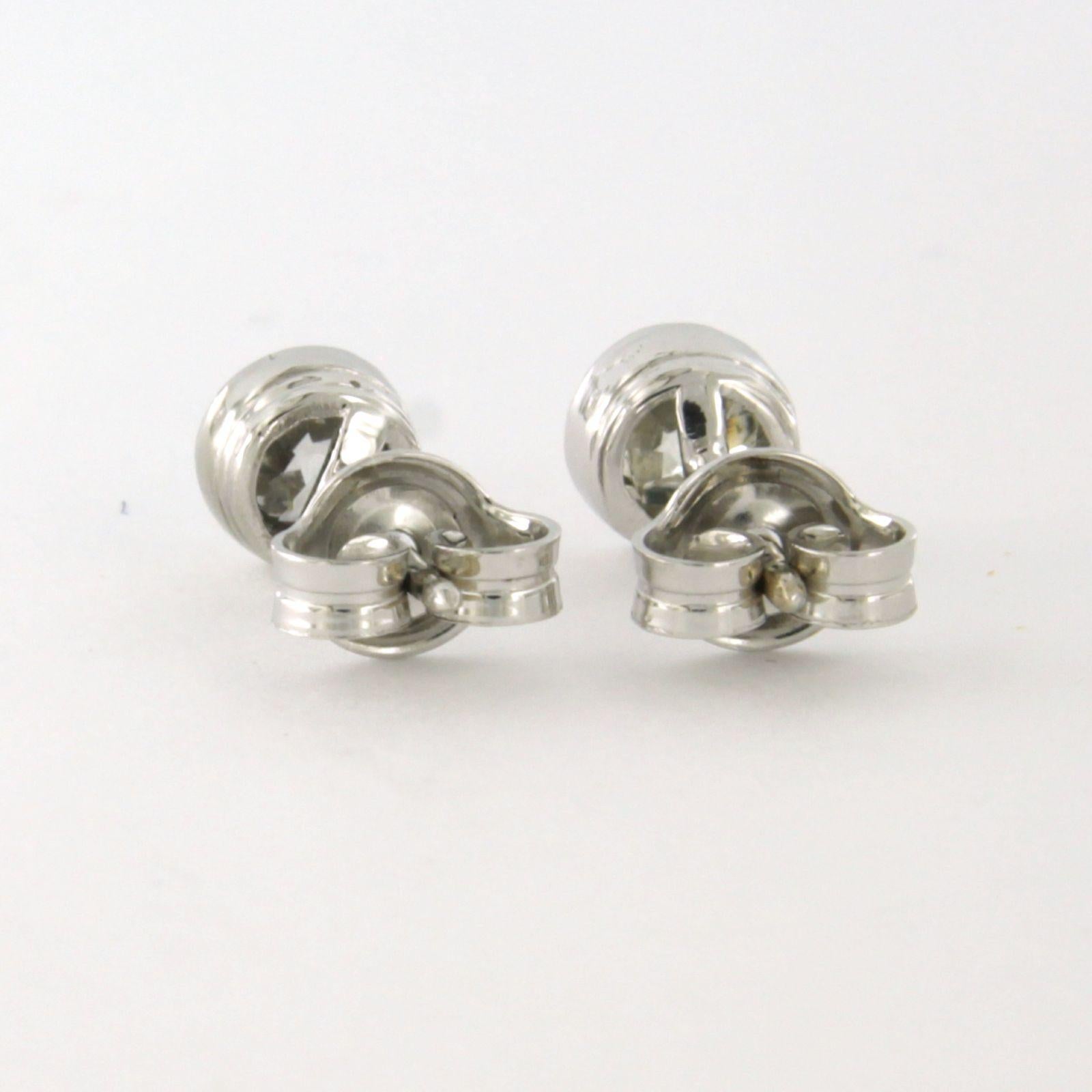 Women's Earrings studs with old European cut diamonds up to 1.10ct b14k gold 1.8 grams For Sale