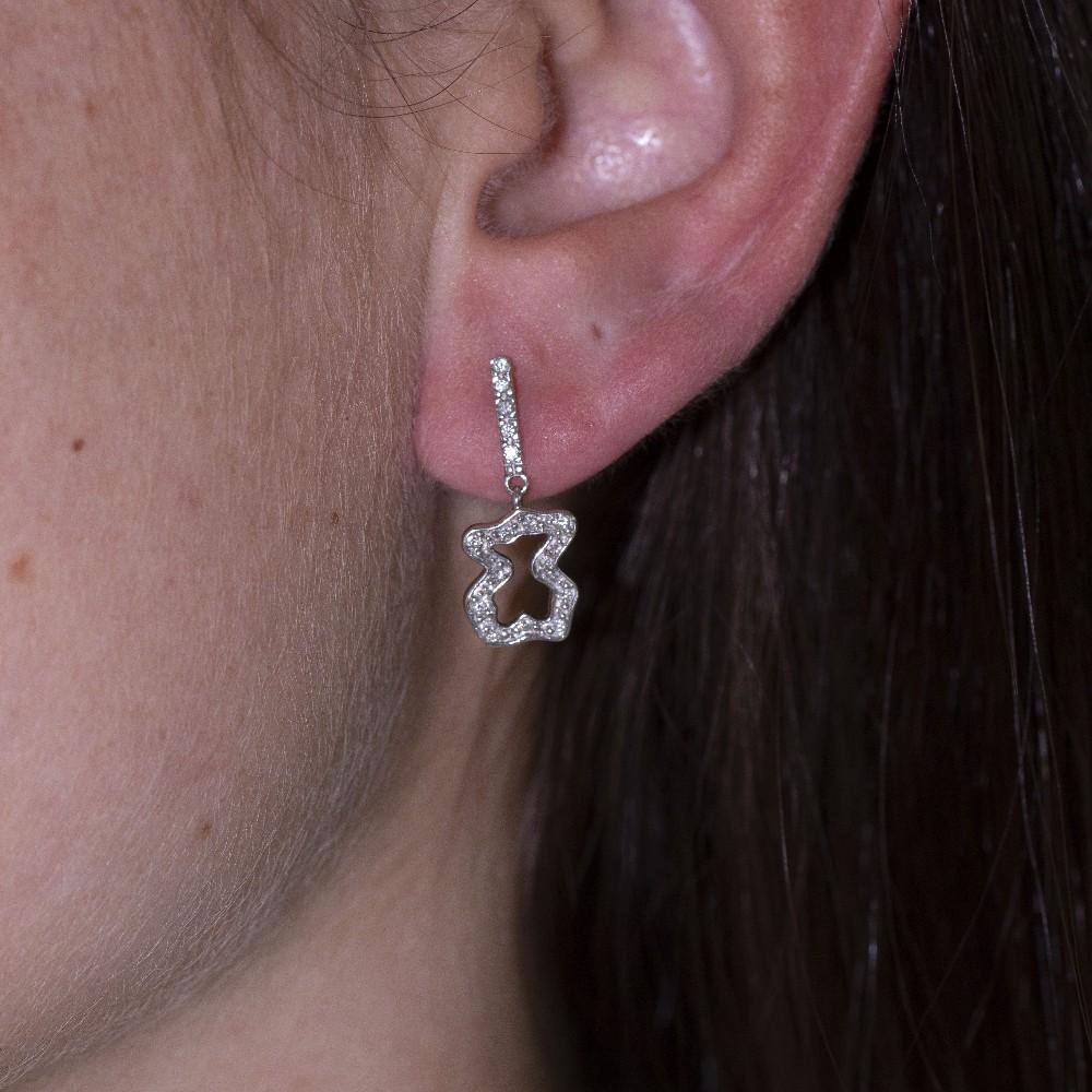 Women's Earrings TOUS White Gold and Diamonds For Sale