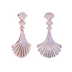 Earrings Wave Rose Gold with Diamond Arches, Signature Design